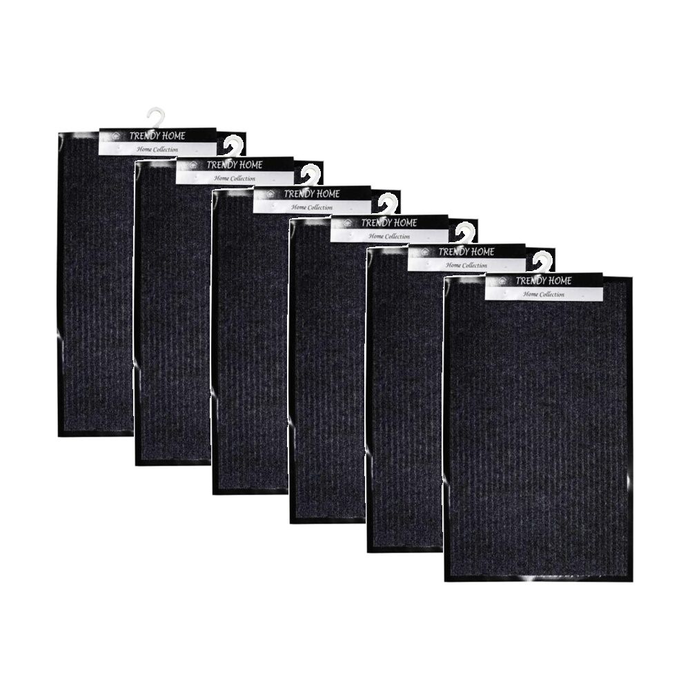 Braz Outdoor Indoor Rub Back Textured Striped Doormat 38x58cm Assorted (6 Pack)