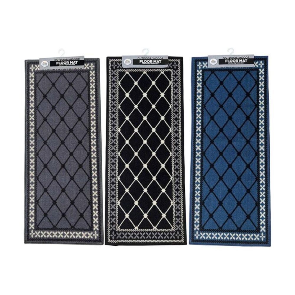 Braz Outdoor Indoor Non Slip Latex Diamond Floormat Rug 50x120cm Assorted (2 Pack) — image 3