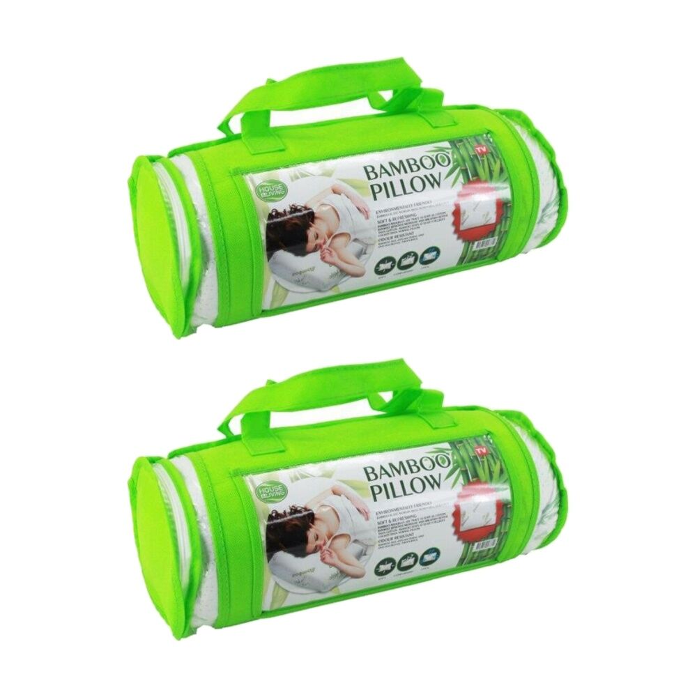 Braz Bamboo Rolled Breathable Airflow Sleeping Pillow 40x55cm (2 Pack)