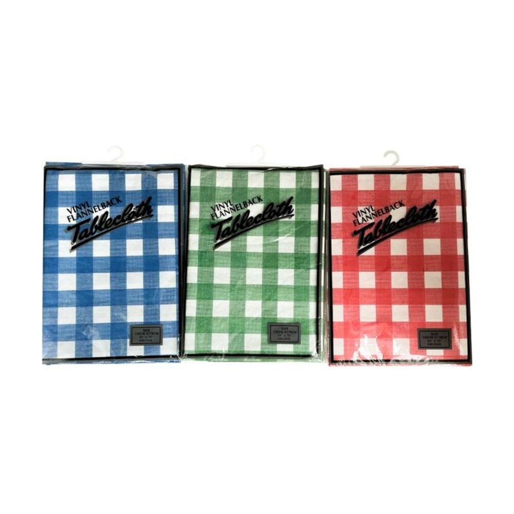 Braz Vinyl Flannelback Checkered Tablecloth 132x178cm Assorted (6 Pack) — image 3