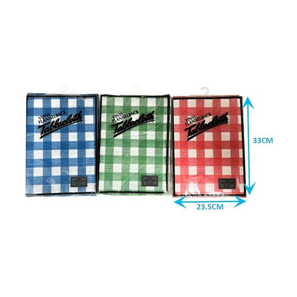 Braz Vinyl Flannelback Checkered Tablecloth 132x178cm Assorted (6 Pack) — image 4