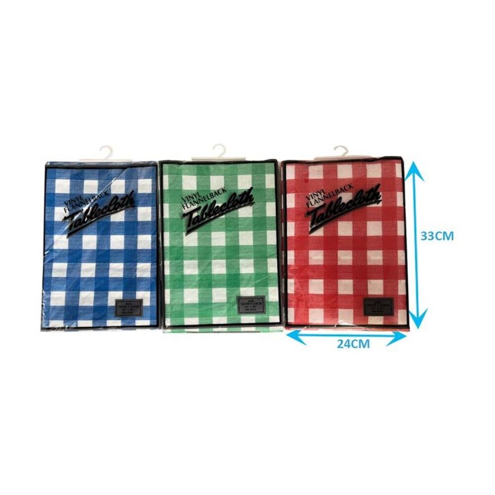 Braz 152x228cm Assorted Vinyl Flannelback Checkered Tablecloth — image 3