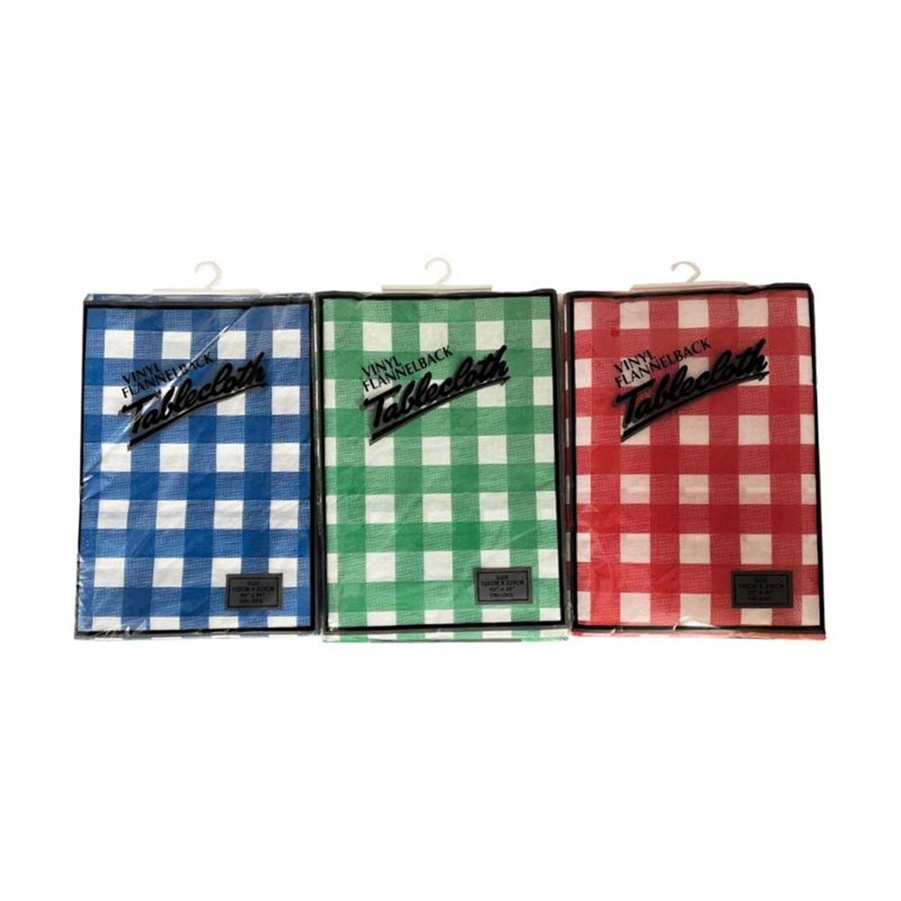 Braz Vinyl Flannelback Checkered Tablecloth 152x228cm Assorted (6 Pack) — image 3