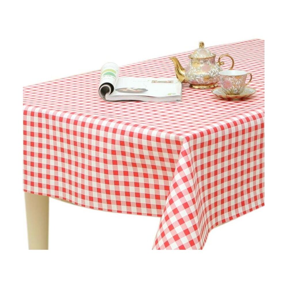 Braz Vinyl Flannelback Checkered Tablecloth 152x228cm Assorted (6 Pack) — image 5