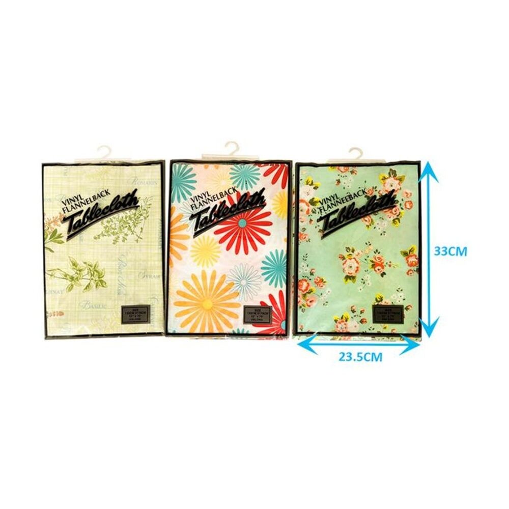 Braz 132x178cm Assorted Vinyl Flannelback Floral Print Tablecloth — image 3