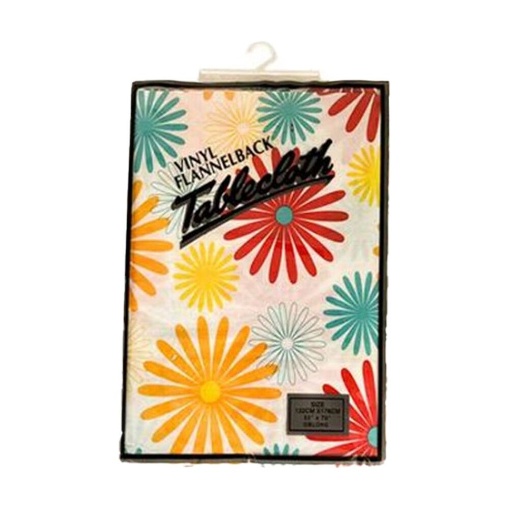 Braz 132x178cm Assorted Vinyl Flannelback Floral Print Tablecloth