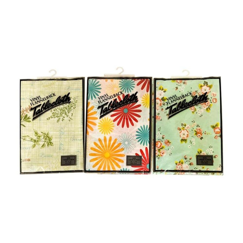 Braz 132x178cm Assorted Vinyl Flannelback Floral Print Tablecloth — image 2