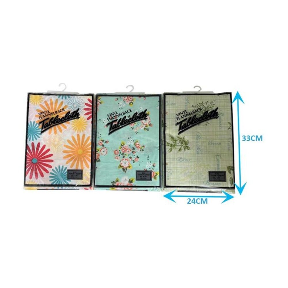 Braz 152x228cm Assorted Vinyl Flannelback Floral Print Tablecloth — image 3