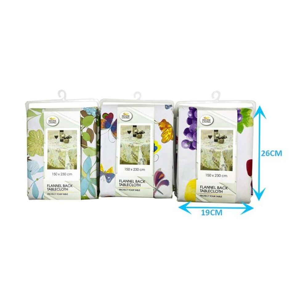 Divine Living Flannel Back Floral Design Tablecloth 150x230cm Assorted (2 Pack) — image 4