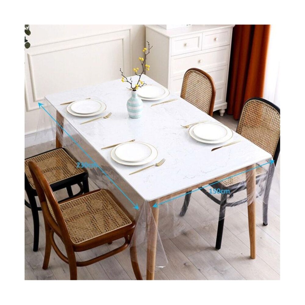 Braz PVC Dining Table Cover Spill & Stain Protector 150x230cm Clear (2 Pack) — image 3