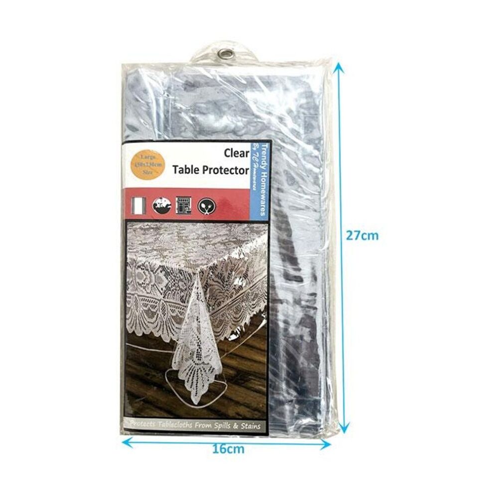 Braz PVC Dining Table Cover Spill & Stain Protector 150x230cm Clear (2 Pack) — image 4