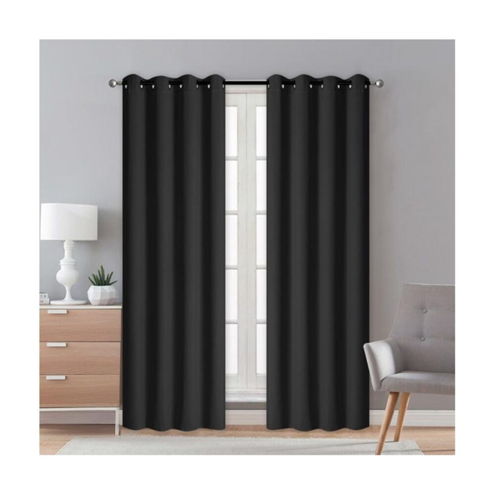 Braz 140x223cm Black Printed Room Darkening Hanging Curtain Home Decor — image 2