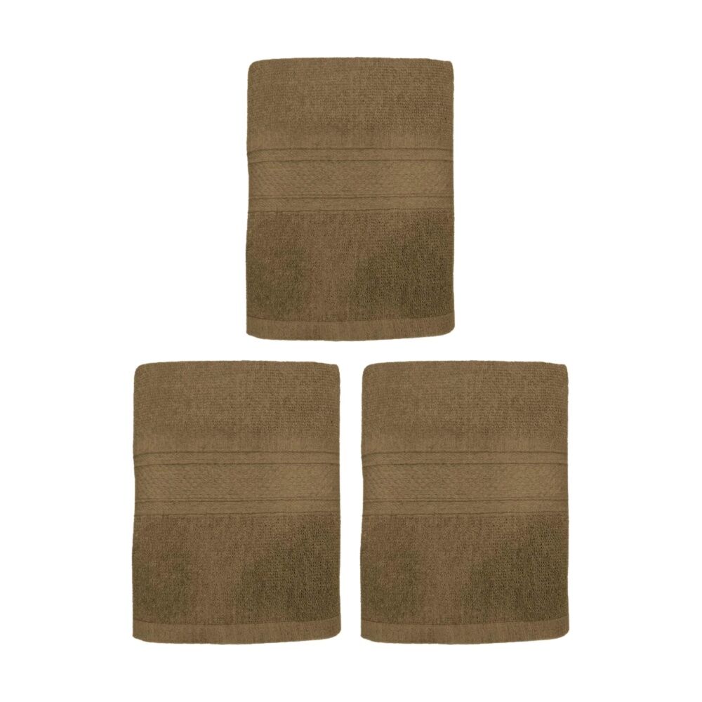 Capri Soft Absorbent Bath Towel Bathroom Accessory 70x140cm Pottery (3 Pack)