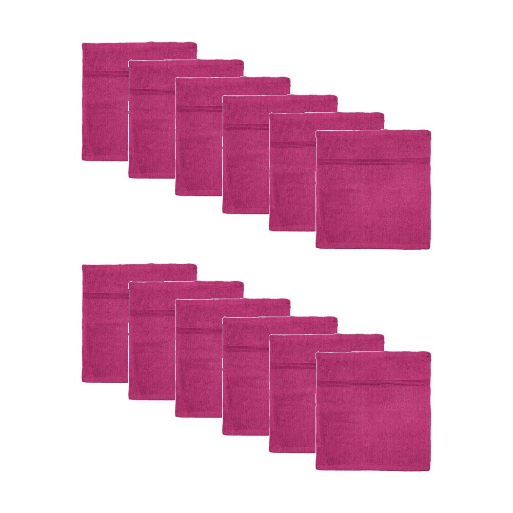 Capri Soft Absorbent Facewash Bathroom Washcloth Towel 30x30cm Berry (12 Pack)