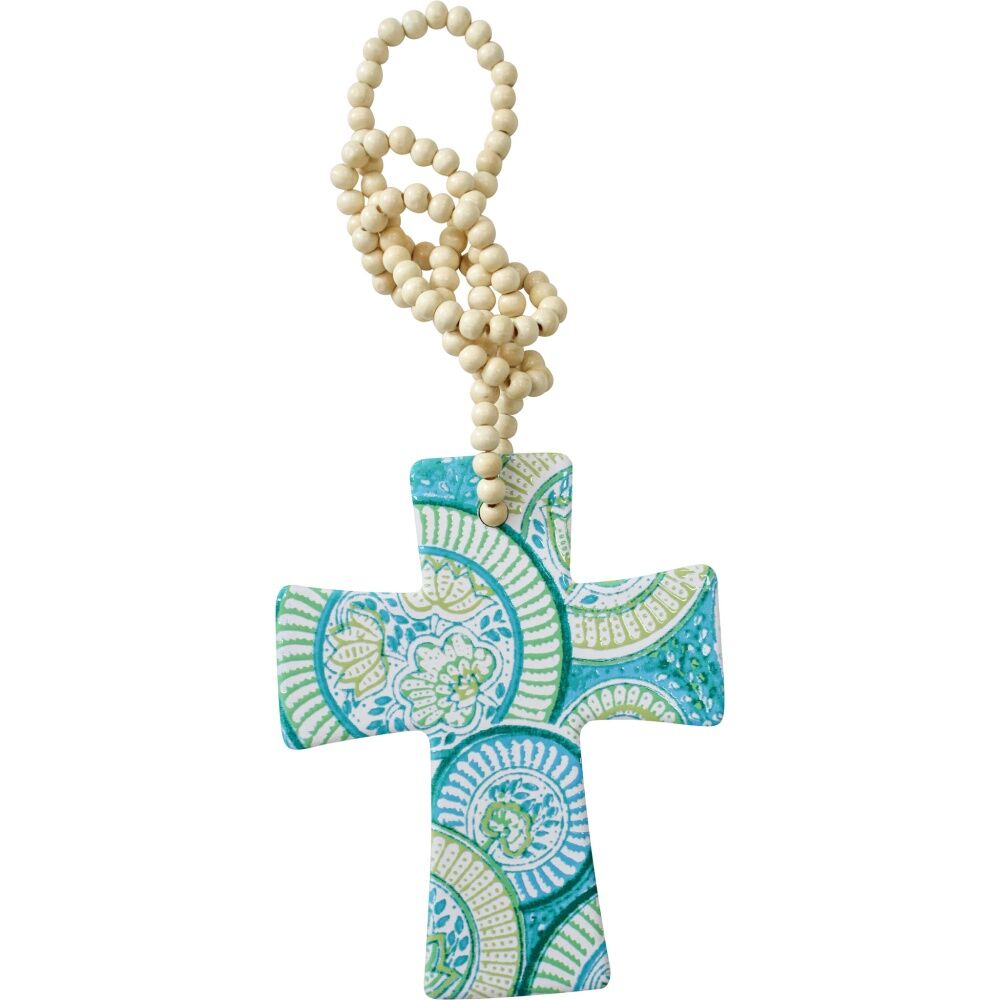LVD 12x14.5cm Mediterranean Cross Home & Living Decor w/ Beads