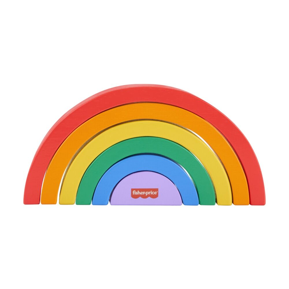 Fisher Price Toddlers/Kids Wooden Stacking Colourful Rainbow Arches Toy 18m+ (6 Pieces) — image 4