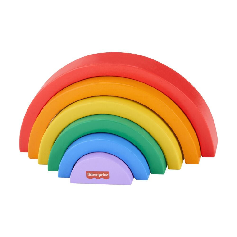 Fisher Price Toddlers/Kids Wooden Stacking Colourful Rainbow Arches Toy 18m+ (6 Pieces) — image 2