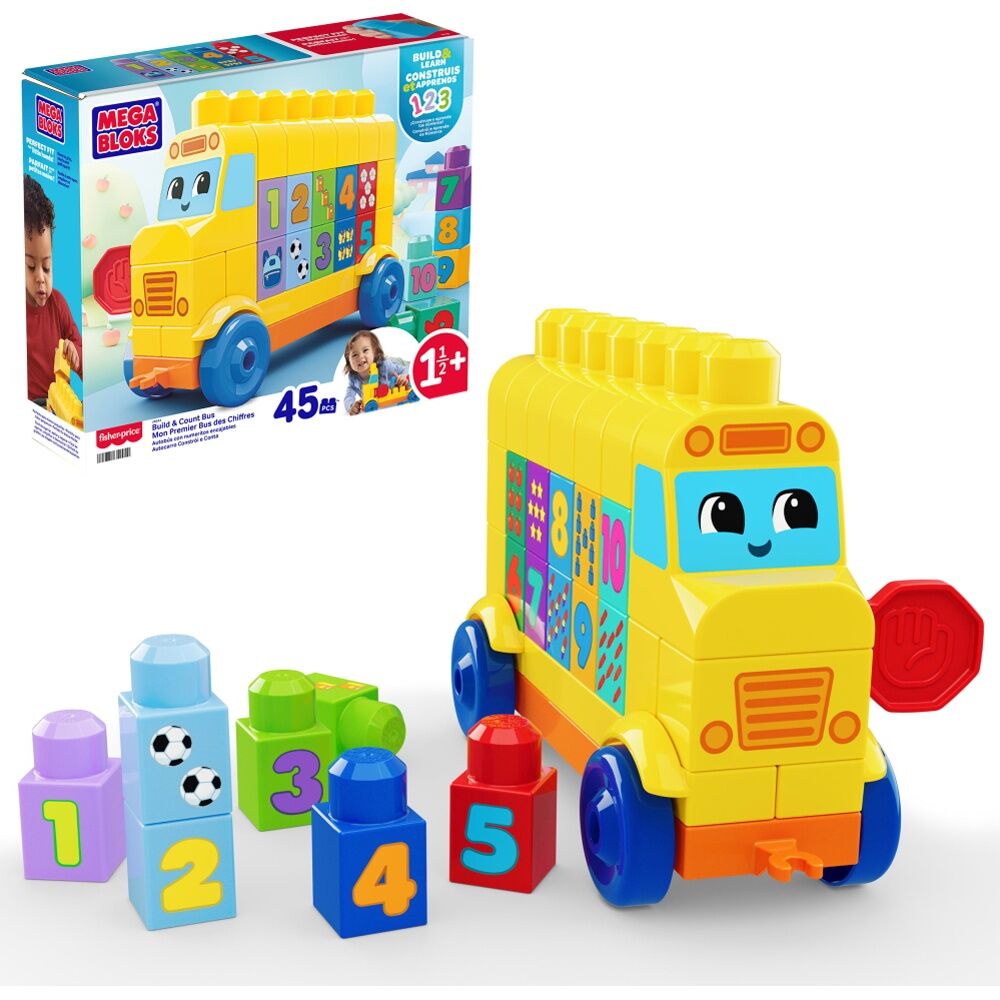 All Brands Toys Toddlers Mega Bloks Build & Count Bus Stacking Blocks 1.5y+ (45 Pieces) — image 2