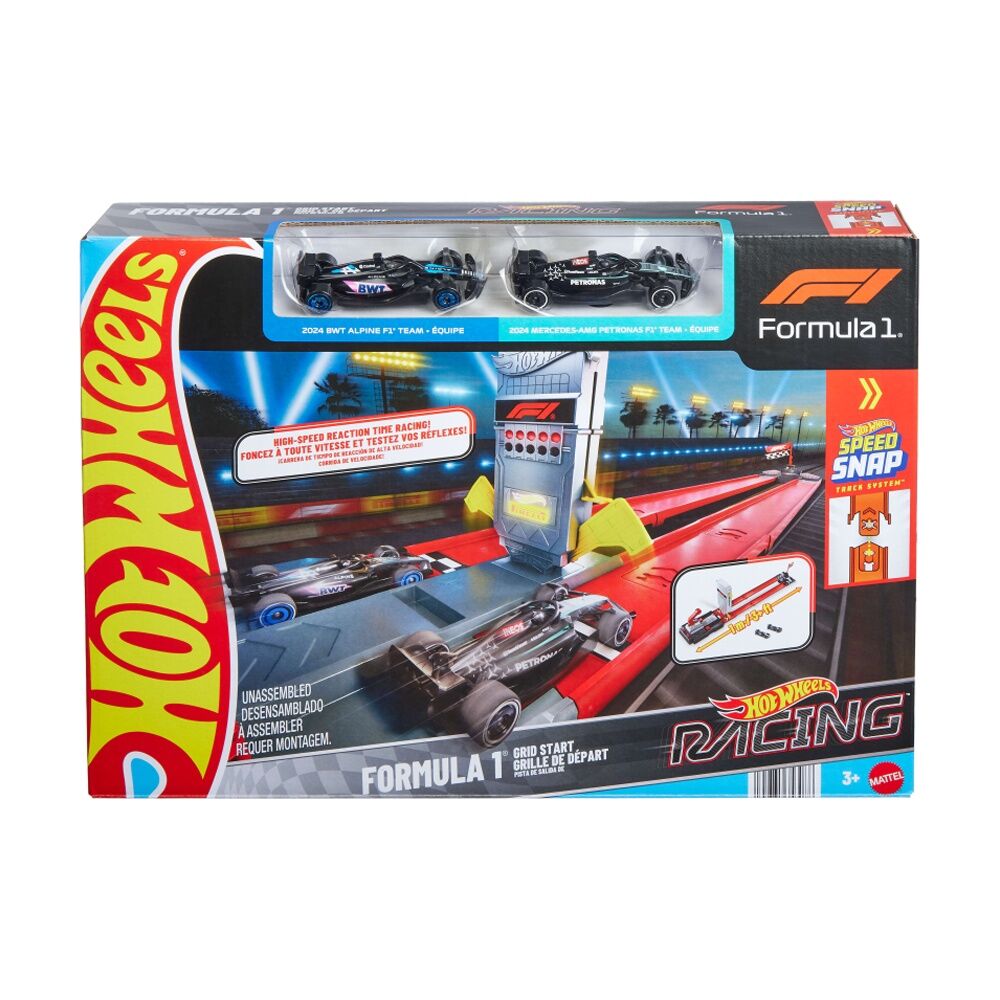 Hot Wheels Formula 1 Grid Start Racing Track Play Set w/ 2 Cars 3y+ (3 Pieces)