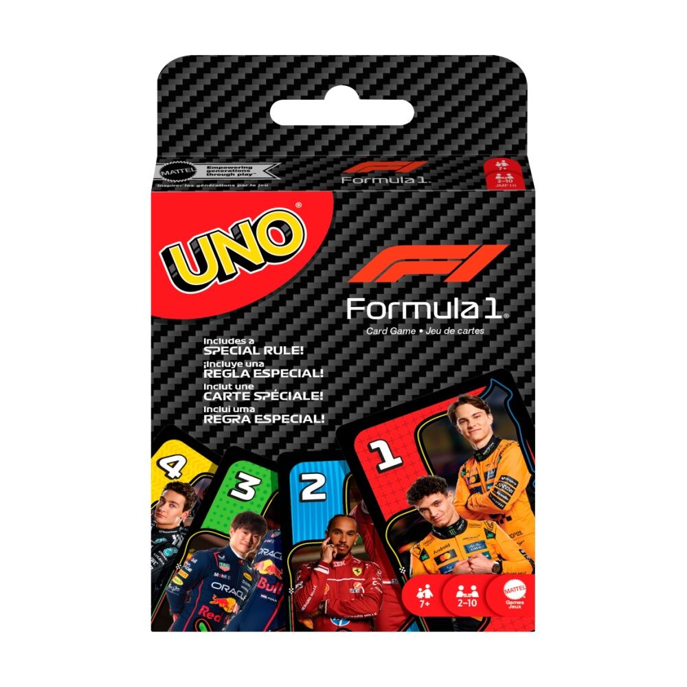 Uno F1 Formula 1 Racing Family/Kids Strategy Card Game w/ Overtake Rule 7y+ Uno