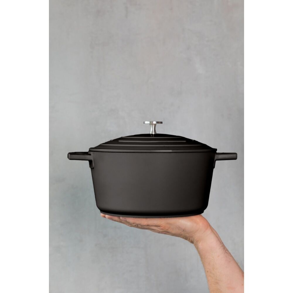 Mastercraft Cast Aluminium Casserole Dish Kitchen Cooking Pot Large 4L 24cm — image 2