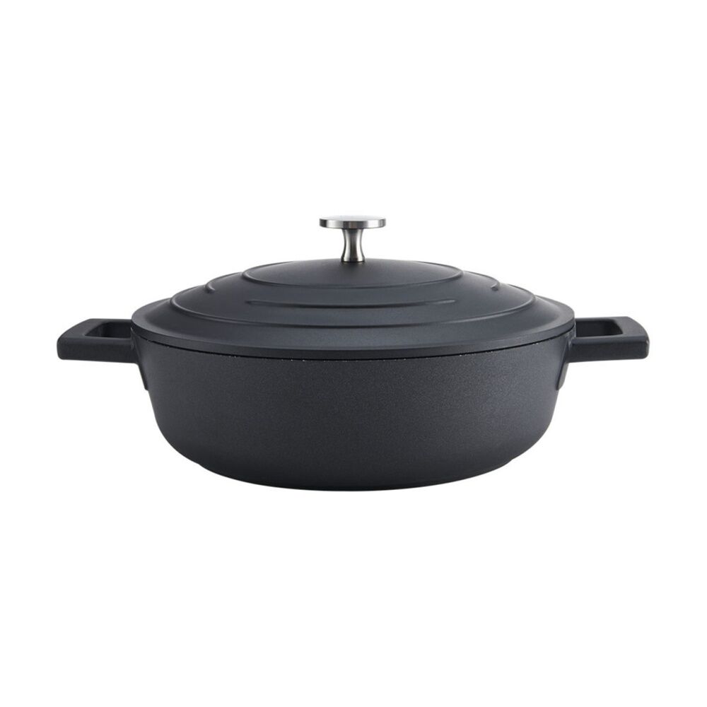 Mastercraft Cast Aluminium Shallow Casserole Dish Cooking Pot 2.5L Black 24cm MasterCraft — image 2