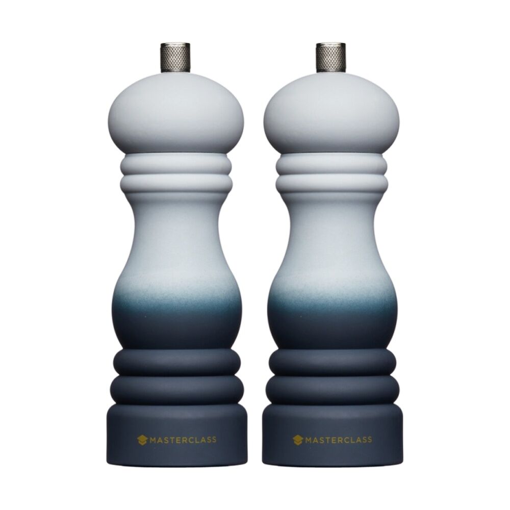 Masterclass Refillable Ceramic Grinder Grey Ombre Salt & Pepper Mill 17cm (2 Pack)