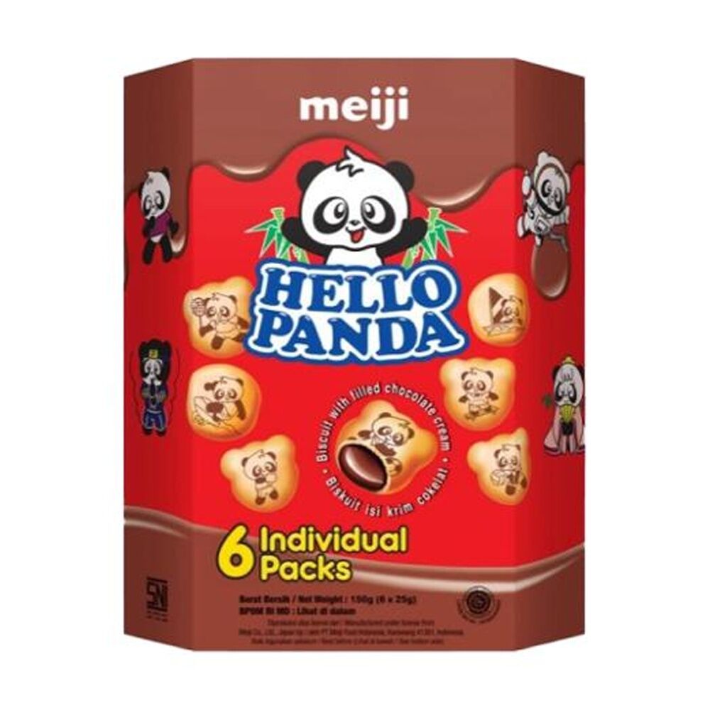 Meiji 6pc Meiji Hello Panda Chocolate Filled Biscuit 25g Individual Packs (12 Pack) — image 2