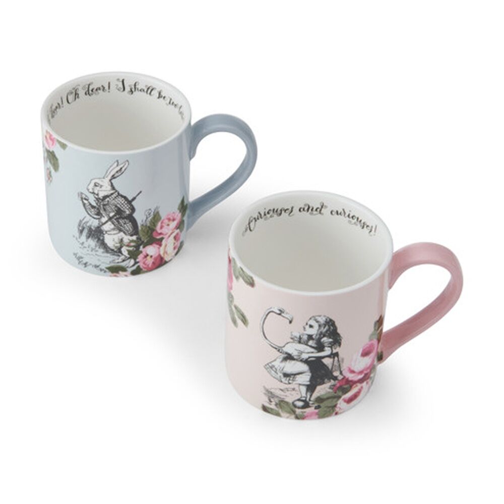 Mikasa Alice In Wonderland His And Hers Bone China Mugs Set 380ml (2 Pieces) — image 2