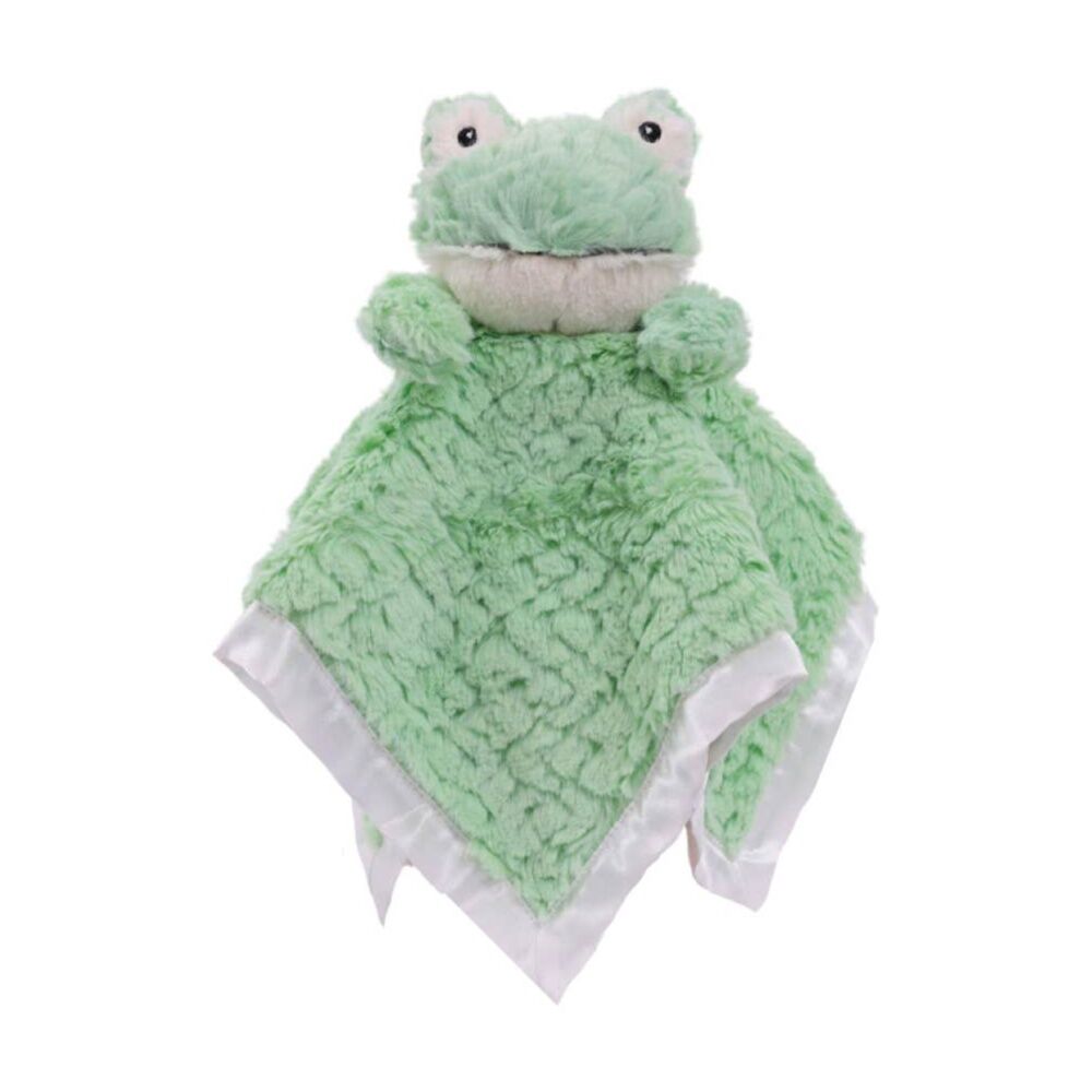 Mary Meyer Nursery Mint Frog Soft Plush Character Cuddle Toy/Satin Blanket 33cm