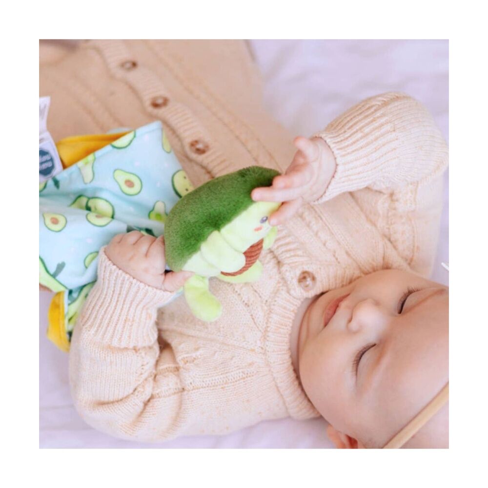 Mary Meyer Sweet Soothies Avocado Soft Plush Character Cuddle Toy/Satin Blanket — image 4