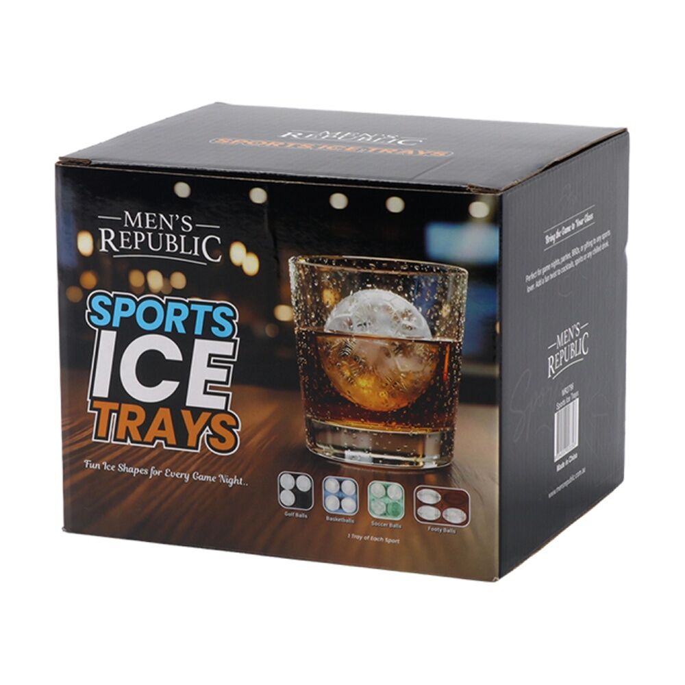 Men's Republic Sports Ice Cube Trays Set Range of Designs To Make (4 Pieces)