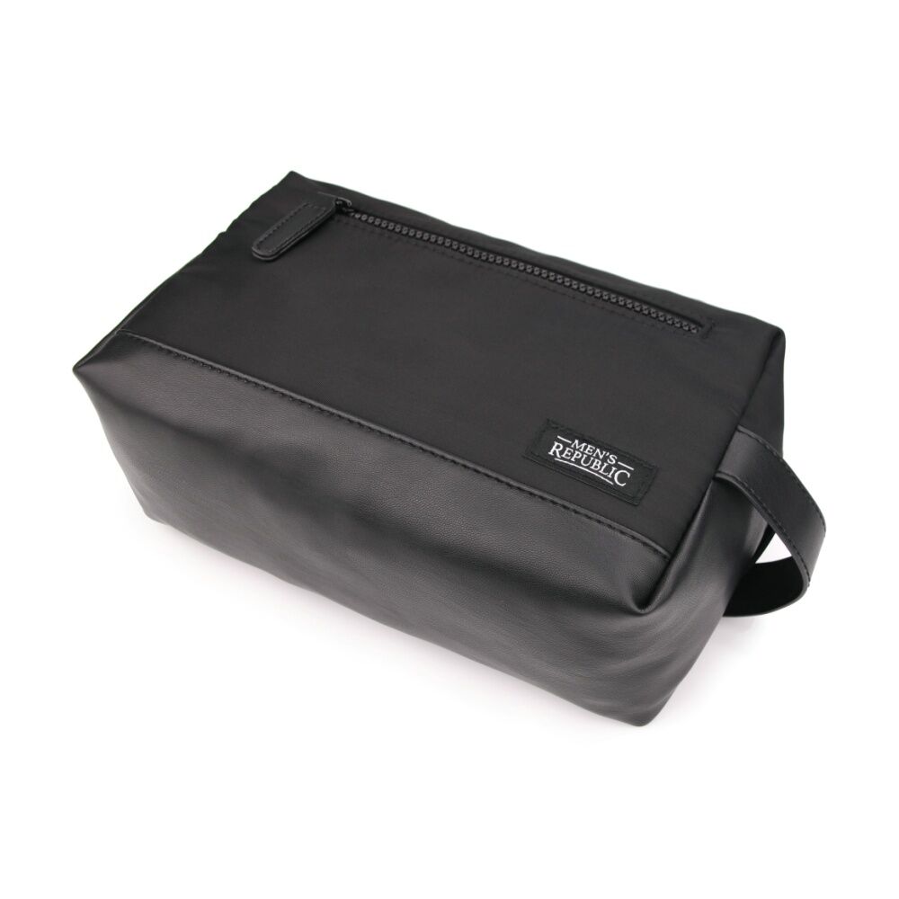 Men's Republic Nylon Toiletry Bag Compact Durable Travel Pouch Black 25x10x14cm (2 Pack) — image 6