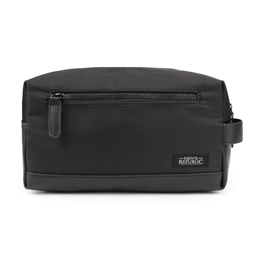 Men's Republic Nylon Toiletry Bag Compact Durable Travel Pouch Black 25x10x14cm (2 Pack) — image 4
