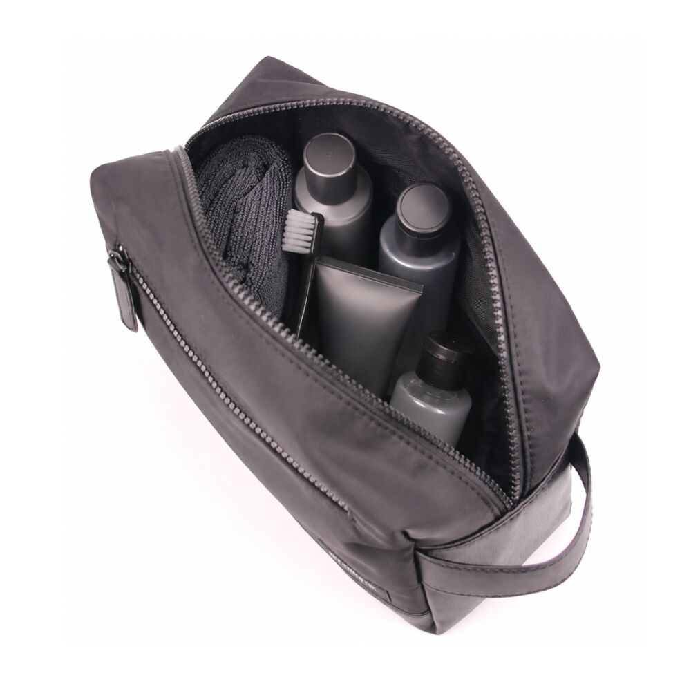 Men's Republic Nylon Toiletry Bag Compact Durable Travel Pouch Black 25x10x14cm (2 Pack) — image 9