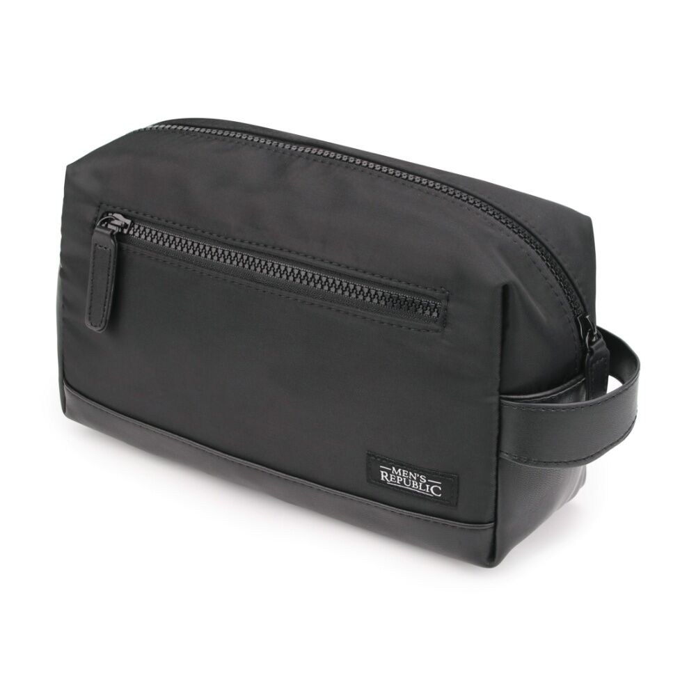 Men's Republic Nylon Toiletry Bag Compact Durable Travel Pouch Black 25x10x14cm Men's Republic — image 2