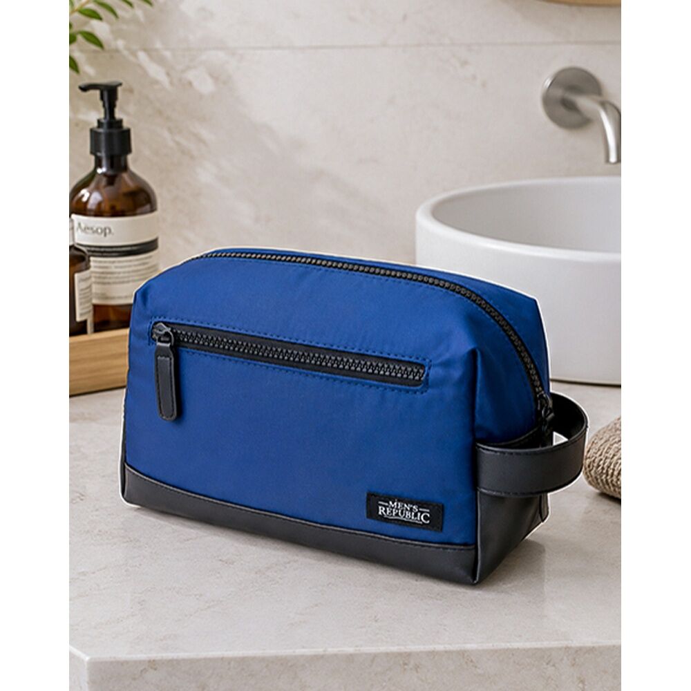 Men's Republic Nylon Toiletry Bag Compact Durable Travel Pouch Blue 25x10x14cm (2 Pack) — image 8