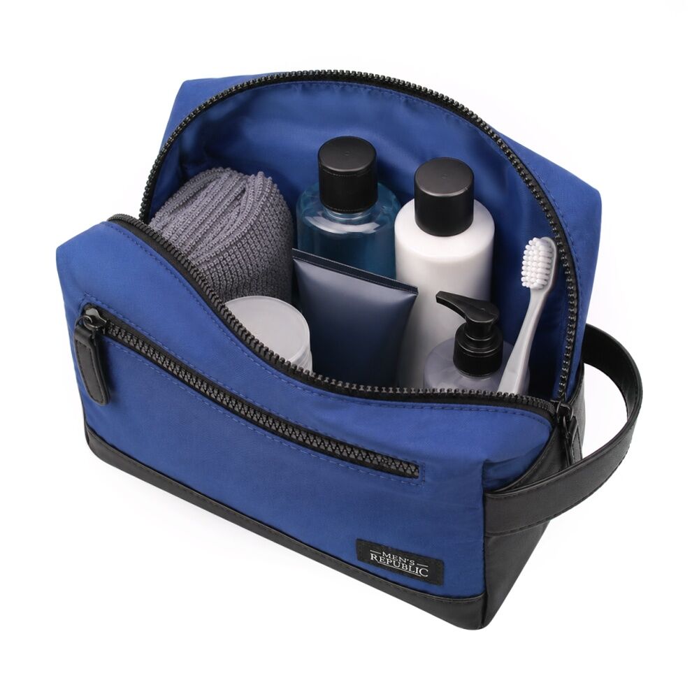Men's Republic Nylon Toiletry Bag Compact Durable Travel Pouch Blue 25x10x14cm (2 Pack) — image 9