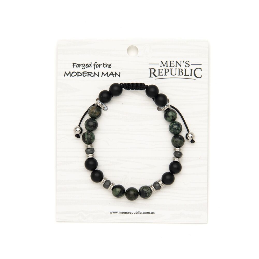 Men's Republic Fashion Bracelet Stainless Steel Semi Precious Stones Assorted (2 Pack) — image 2
