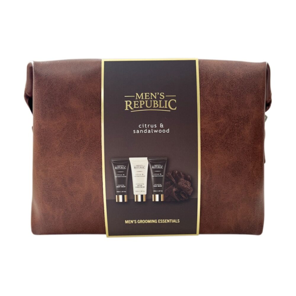 Men's Republic Grooming Kit Faux Leather Toiletry Bag Body Face Wash (5 Pieces) — image 3