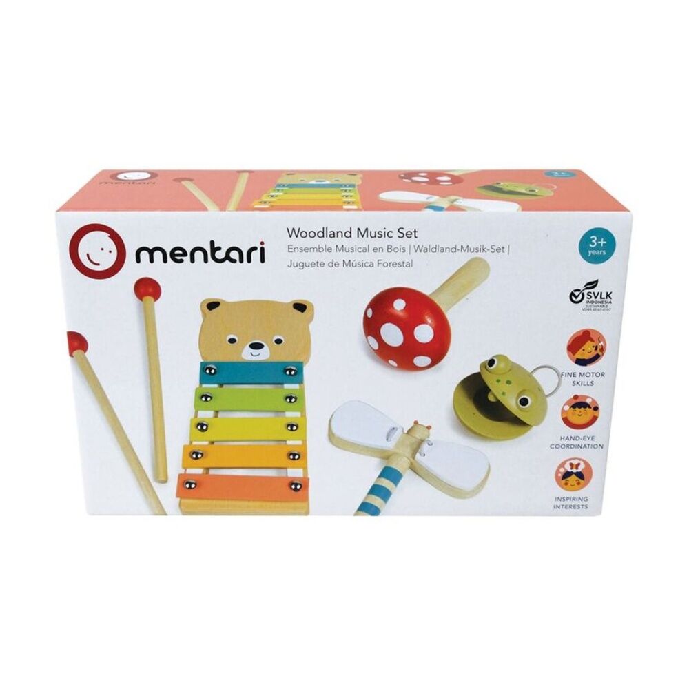 Mentari Woodl& Music Set Wooden Instruments Fun Toy Kids 3y+ Mentari