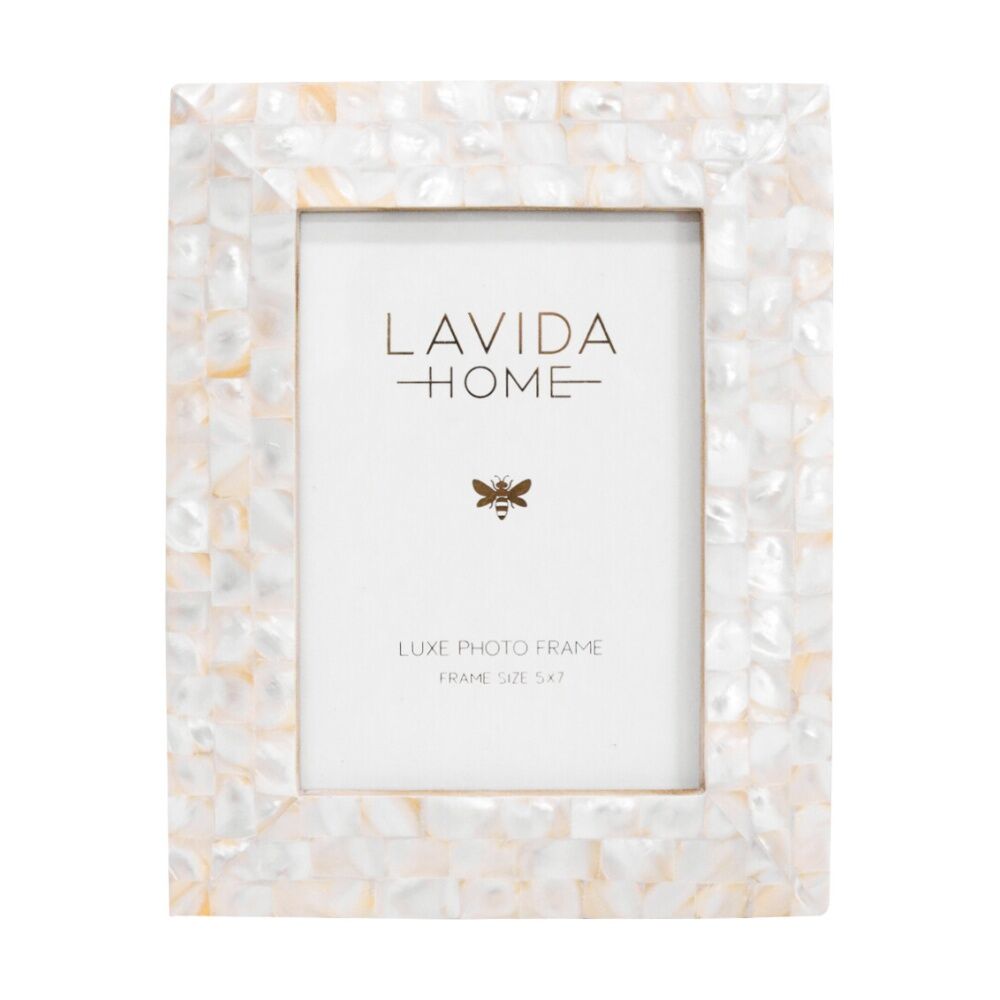 LVD 24.13x19.05x1.27cm 5x7 Inch Odette MOP Shell Picture/Photo Frame Mosaic