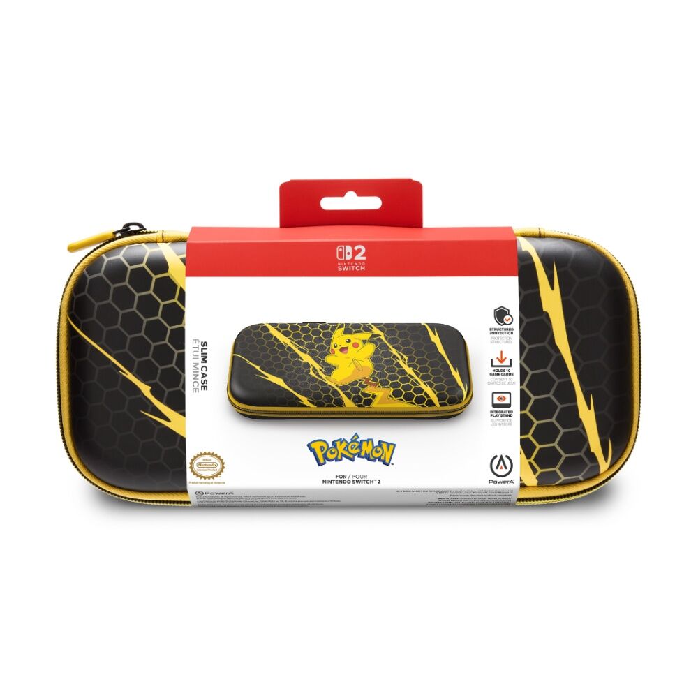 Powera Black/Yellow Pokemon Nintendo Switch 2 Soft Fabric Lining Slim Case