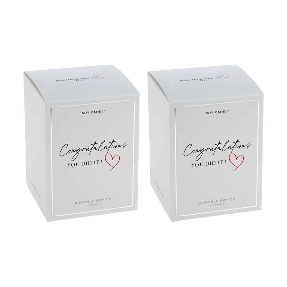 Bramble Bay Congrats You Did It Vanilla & Caramel Candle Home Fragrance 300g (2 Pack)