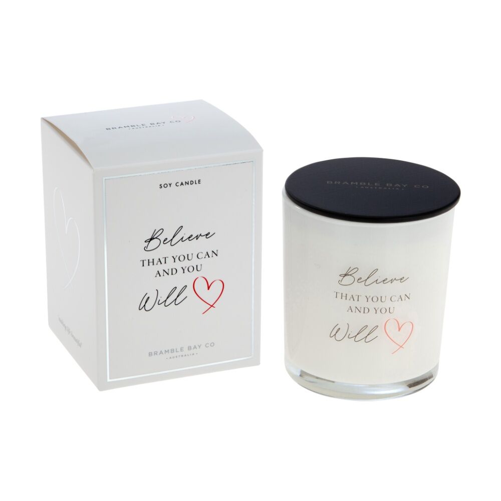 Bramble Bay 300g Believe You Can Glass Wild Frangipani Occasion Soy Candle — image 2