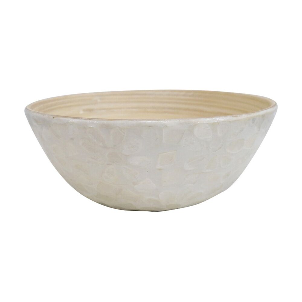LVD 20x20x8cm Low Round Bamboo Capiz Shell Bowl Decorative/Salad