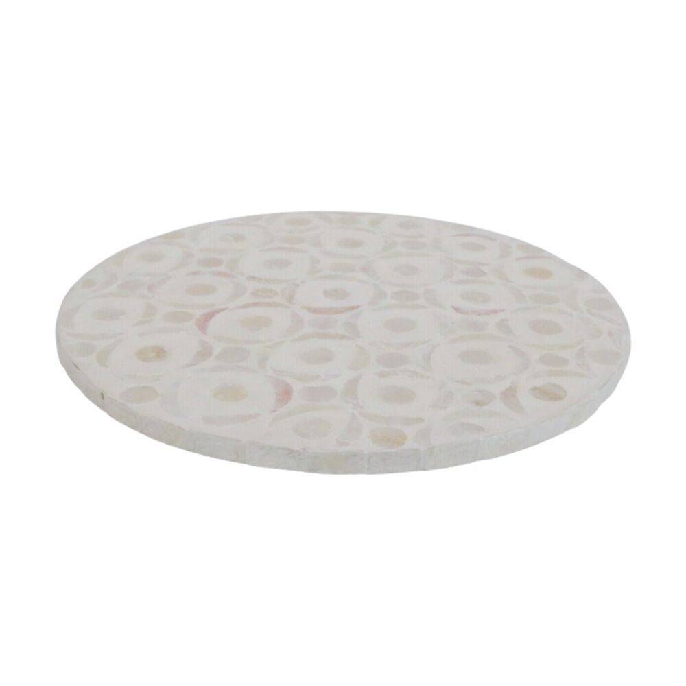 LVD 25x25cm Circle Shell & Bamboo Home Decorative Mat Coastal Decor — image 2