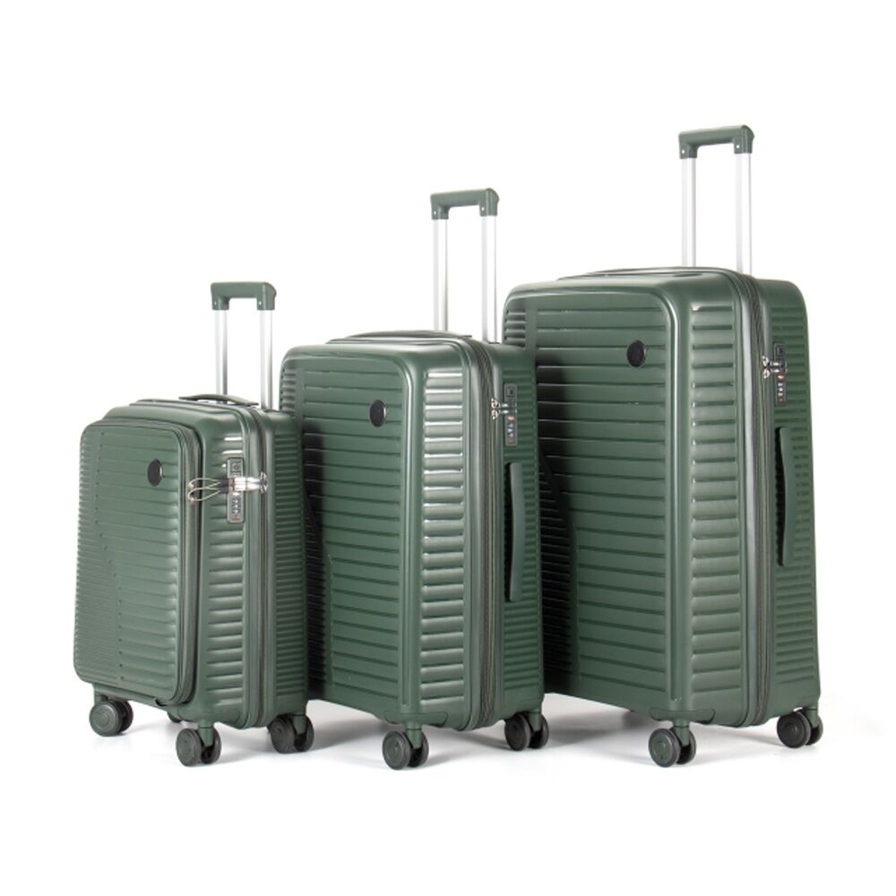 Paklite Contrail Luggage Set TSA Lock Spinner Wheels Durable Green (3 Pieces) — image 2