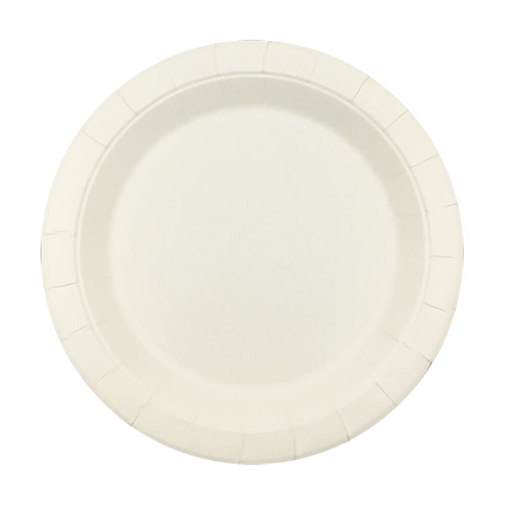 Partyware FSC Round Disposable Paper Plates Set 230mm White (15 Pieces)