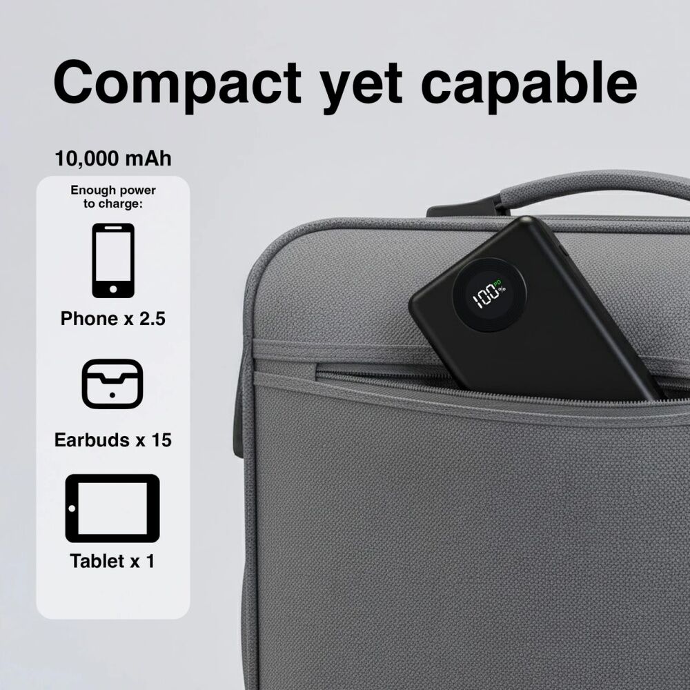 Laser 10000mAh Power Bank Charger With LED Battery Level Display Blk (2 Pack) — image 4
